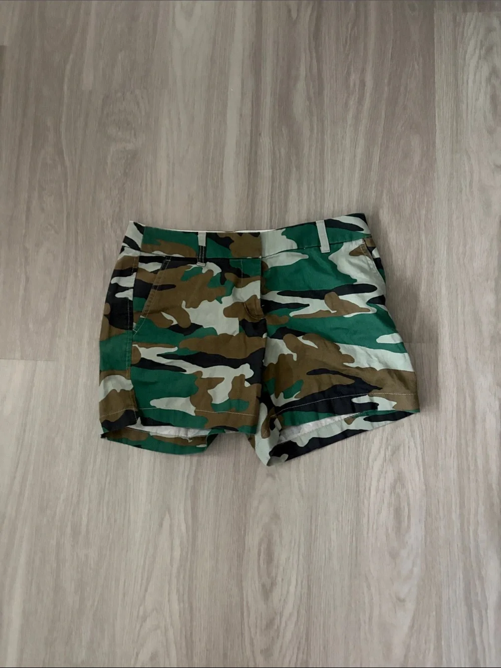 J. Crew Women's Camouflage Shorts - Green & Brown Camo